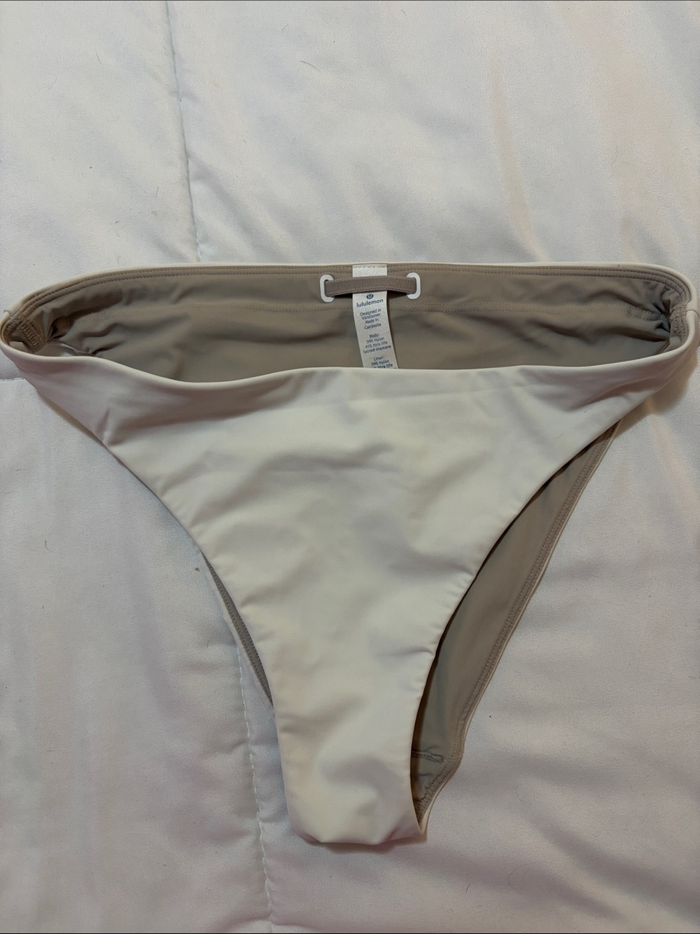lululemon athletica Reversible Bikini Bottom in Cream and Taupe